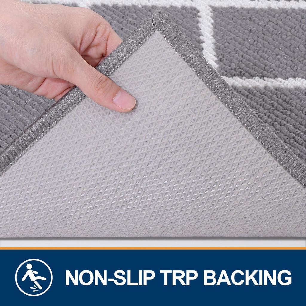 Olanly Entryway Washable Low-Profile Indoor Doormat Absorbent Resist Dirt Entrance Inside Floor Mats Backing Non Slip Door Mats