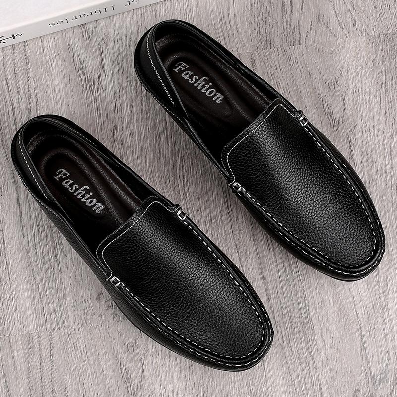 Men Casual Shoes Breathable Genuine Leather Loafers Luxury Brand Business Office Shoes For Men Driving Moccasins Slip On Flats