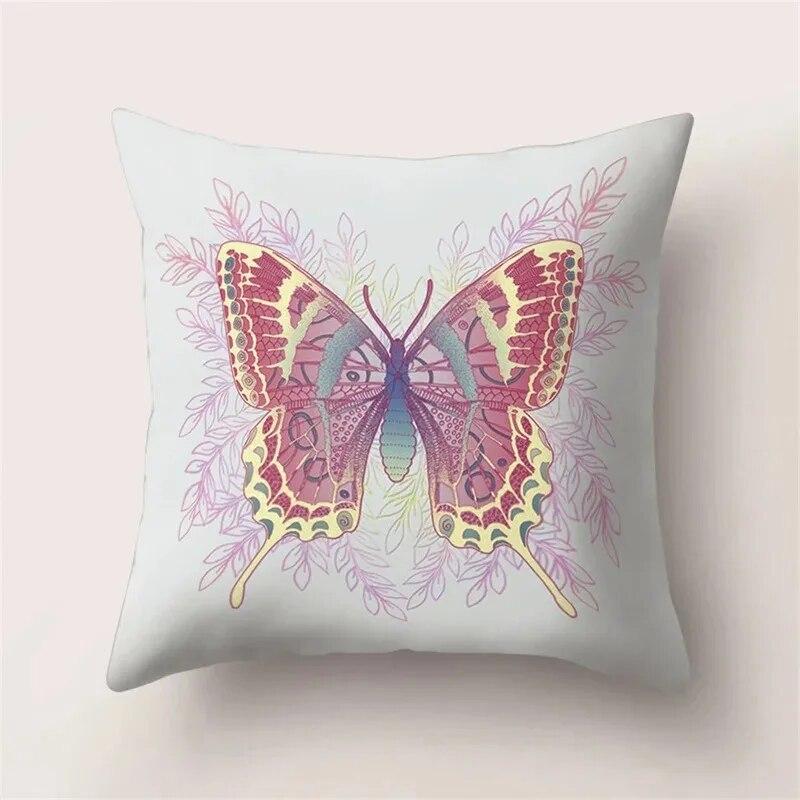 Simple Colorful Butterfly Print Pattern Luxury Home Decoration Pillowcase Living Room Sofa Car Cushion Cover