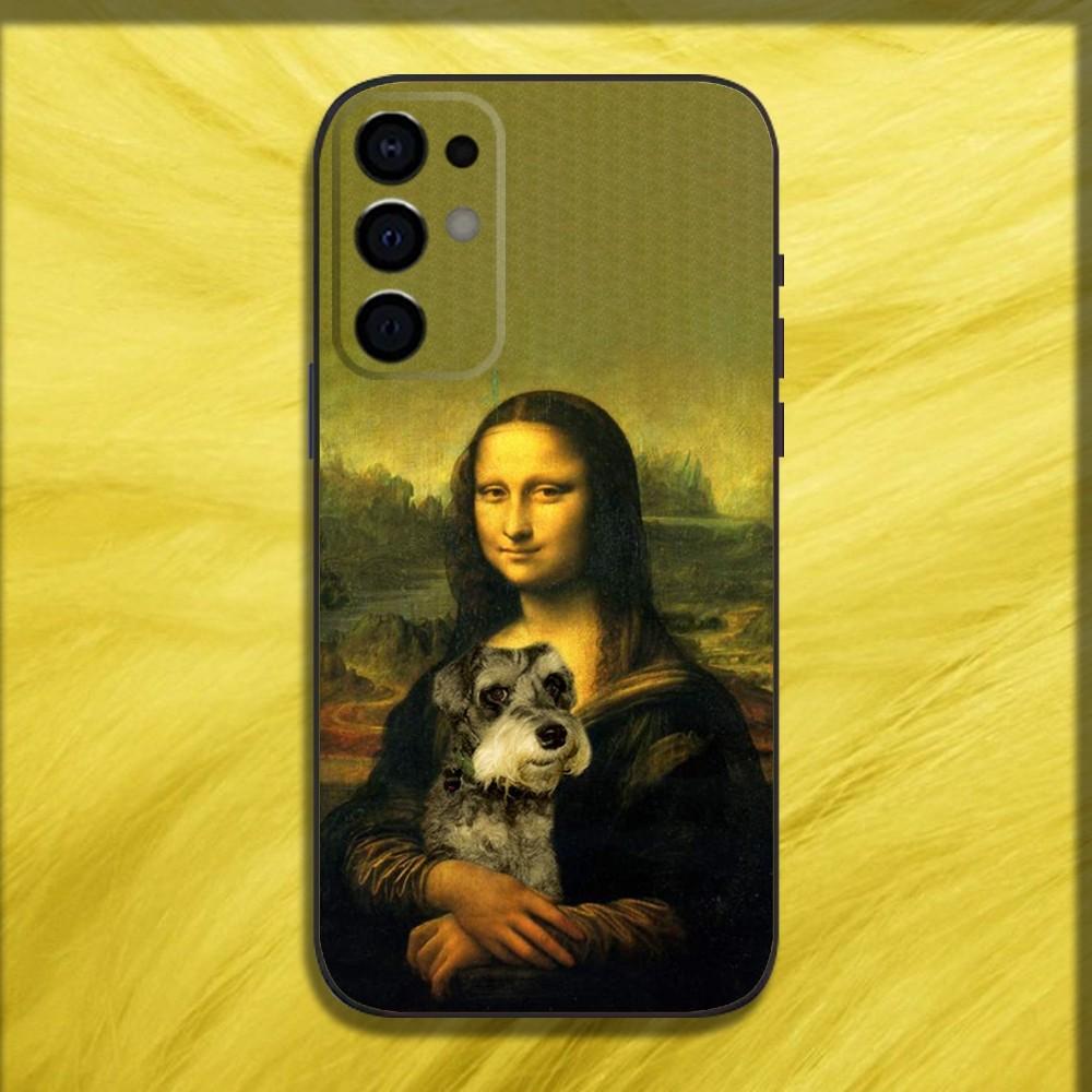 M-Mona Lisa Pat Dog Kunst Handyhülle Für Samsung S24,S21,S22,S23,S30,Ultra,S20,Plus,Fe,Lite,Note,10,9,5G Schwarzes Weiches Cover