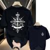 T-shirt da uomo stampata stile gotico Harajuku casual larga sportiva a maniche corte unisex cotone estiva da strada uomo