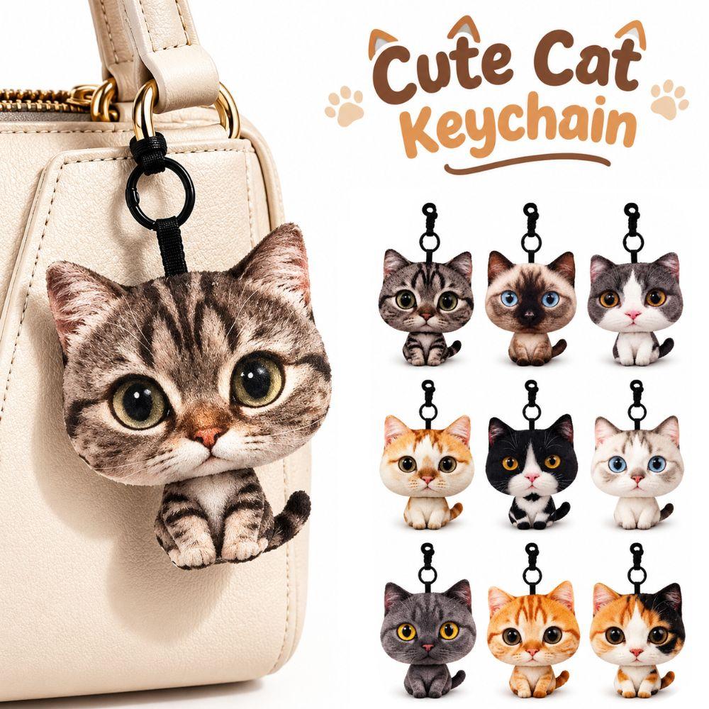 Lovely Cat Doll Cat Plush Doll Keychain Plush Car Key Ring New Doll Bag Pendant Gifts