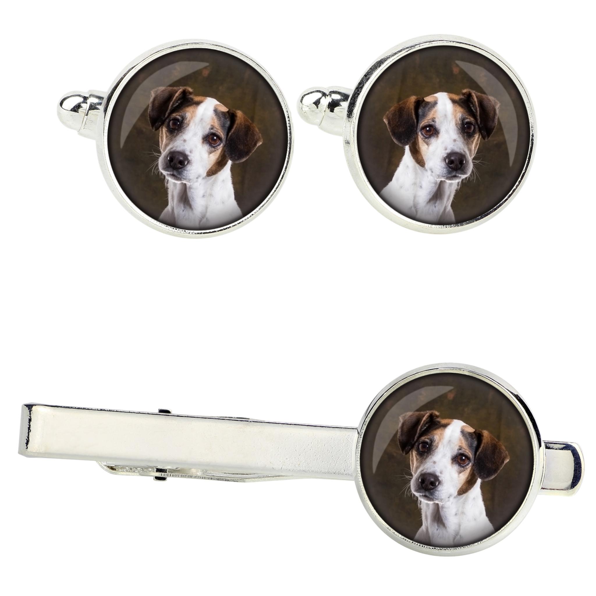 

Jack Russell Terrier - cufflinks and tie with your photo, a suit decoration, men s jewelry from the Art-Dog brand. срібний