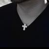 Lucliss Cross Necklace, Domestic Manufacturer, Double Zirconia, 18K Gold Plated [Silver], Men's & Women's, 18K GP Cross Necklace