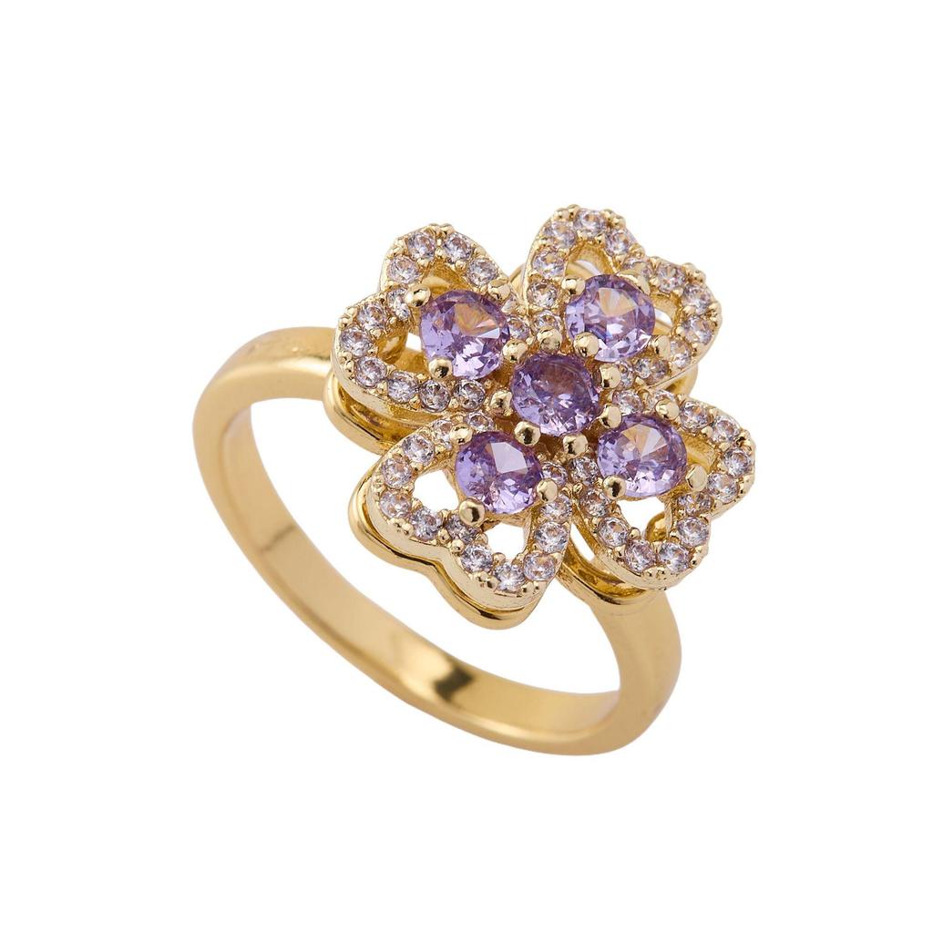 Luxury Rotatable Zircon Index Ring for Women with Personality