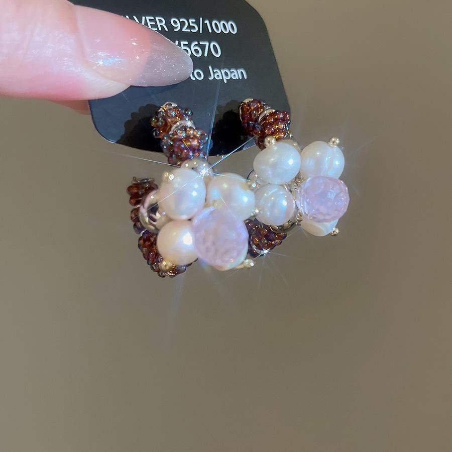 Europäischer und amerikanischer ethnischer Stil, mit Diamanten besetzte Wassertropfen-Quasten-Ohrringe, Steckerohrringe, Damenohrringe, Design-Sinn Nische