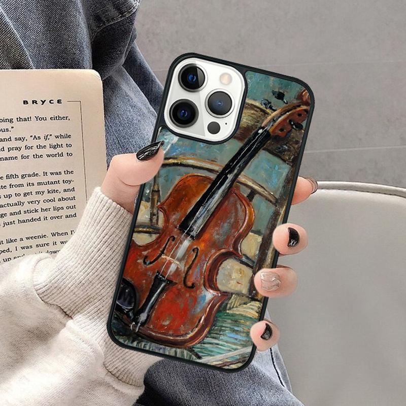 Violin and Musical Note Phone Case for iPhone 17 Air 16 16e 15 Plus for Apple 13 11 12 14 Pro Max Cover coque Shell
