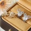 Sweet Bow Zircon Ear Clips Niche Design High End Light Luxury Fashionable Earrings For Women Elegant And Trendy Jewelry