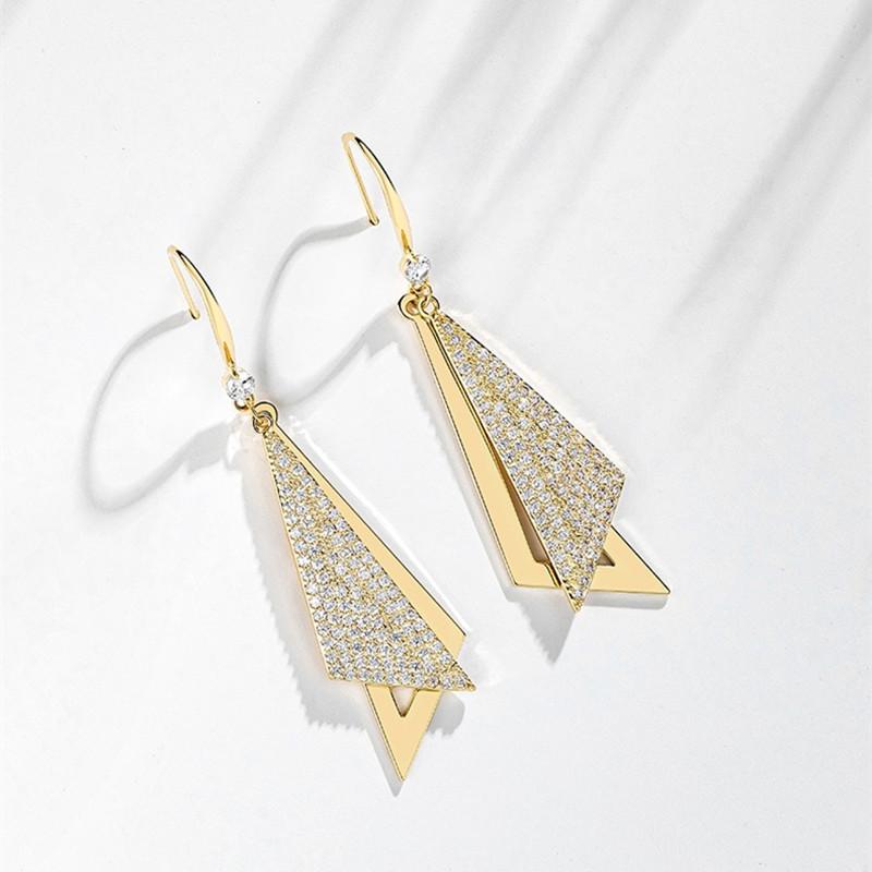 High End Shiny Earrings for Women, Simple Geometric Triangle Earrings, New Trendy Earrings