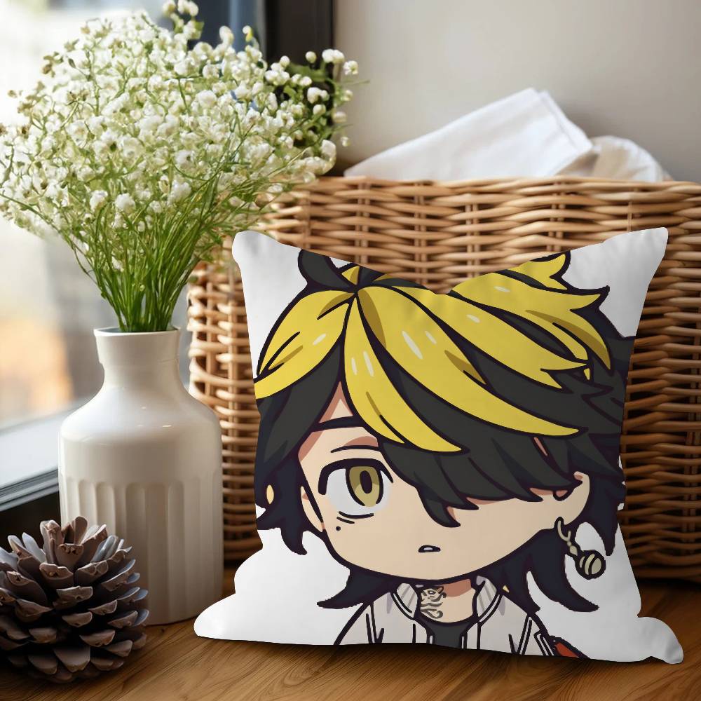 

Anime T-Tokyo-Revengers Kazutora Pillow Cushion Cover Pillowcase Living Room Sofa Home Decor Customized 16x16Inch