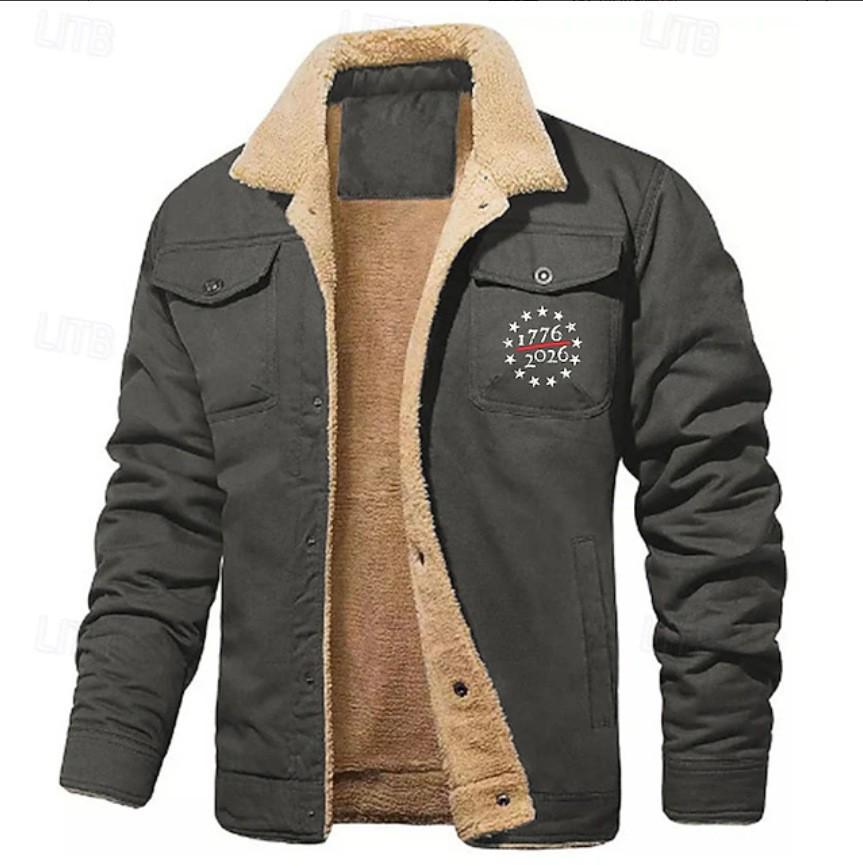 Veste de travail polaire pour homme 2024 - Vêtement d'extérieur décontracté à imprimé pour l'automne/hiver