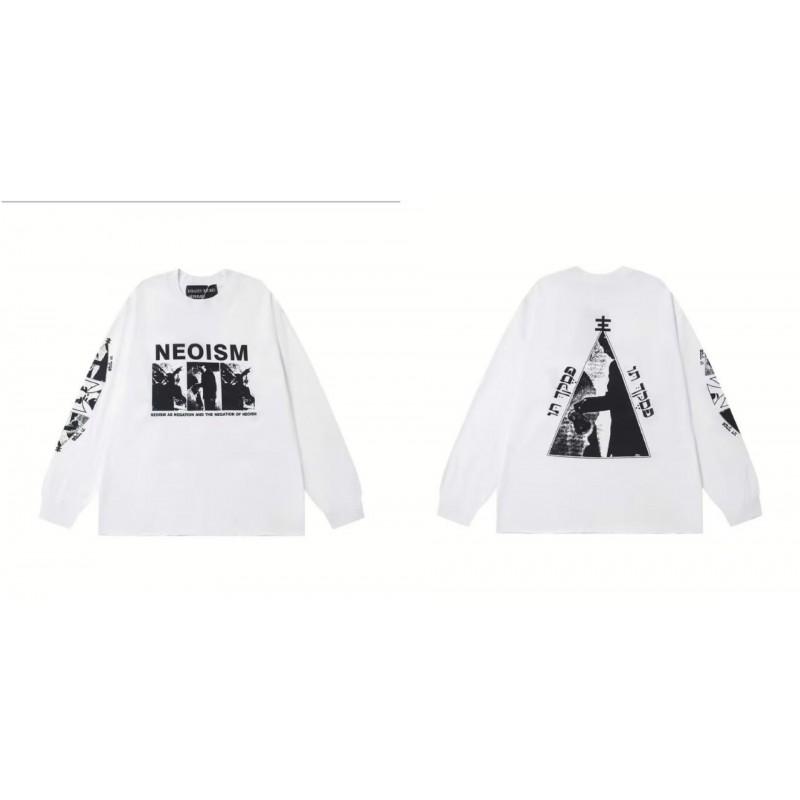Washed Vintage Distressed Cotton Long Sleeve Tee Oversized Streetwear Style Men Casual Daily Wear