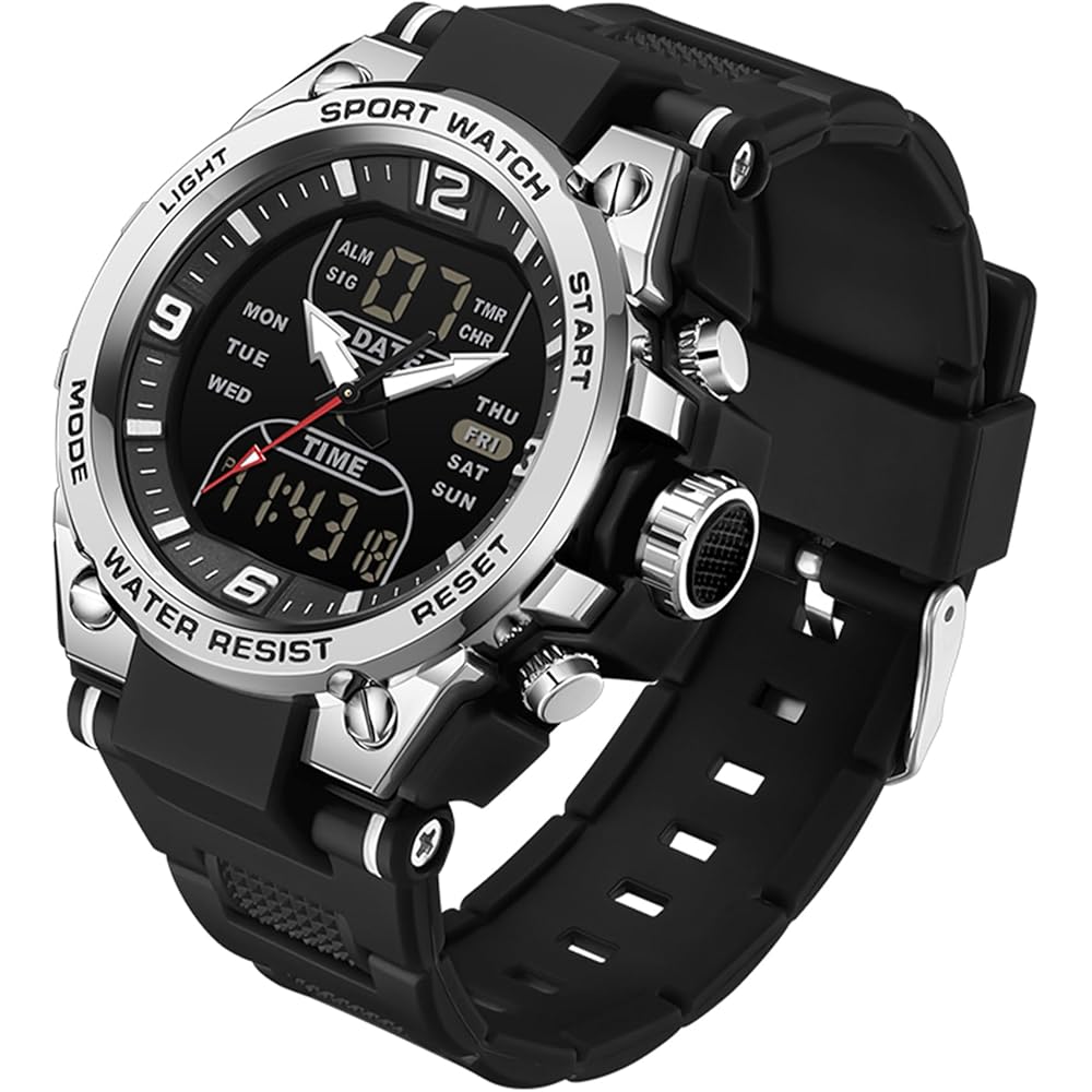 Men s Digital Military Watch Multi-Function Countdown Stopwatch Alarm 5ATM Waterproof Outdoor Sports Watch