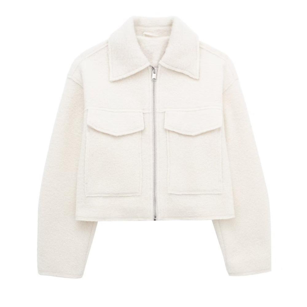 Tweed Cropped Jackets for Women Autumn Winter Short Coat Jacket Women Zip Crop Demi-season Jacket Woman Outerwears