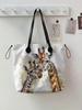 Giraffe Printed Handbag for Women, Large Capacity Leather Handle Shopping Bag, Casual Shoulder Bag