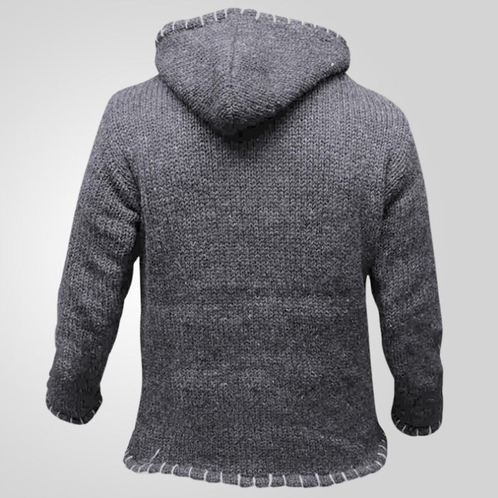 Men's Contrast Color Stitching Sweater Long Sleeve Hooded Sweater Sweatshirt