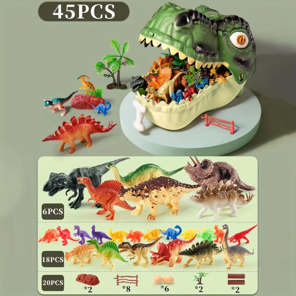 

Dinosaur Toys For Kids Realistic Toy With Dinosaur Figures Storage Box Large Dino Head Encased For Boys Girls & Dinosaur Lover