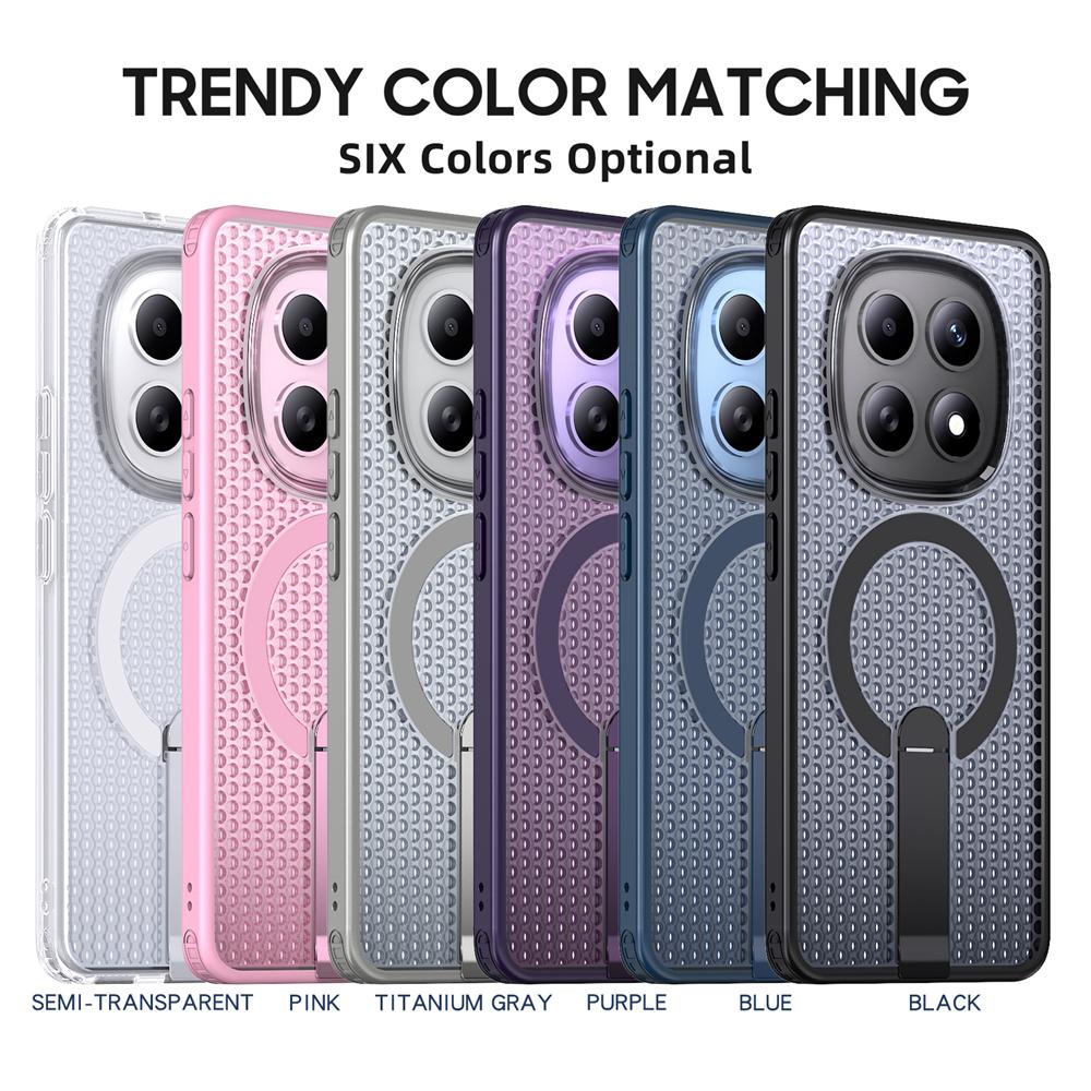 KEYSION Hollow Heat Dissipation Case for Redmi Note 15 Pro+ 5G 15 Pro 4G Magnetic Cooling Hide Stand Shockproof Phone Back Cover