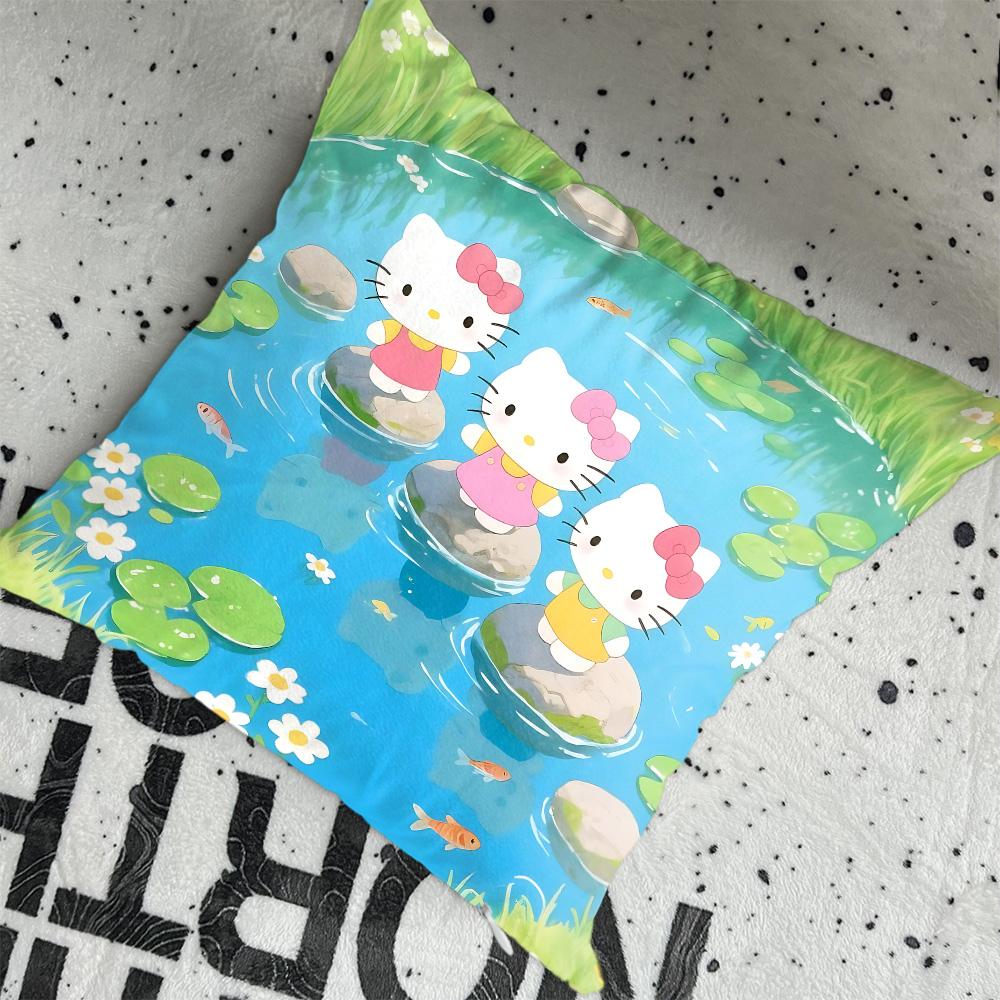 Pillows Decorative Sofa Cushions Kawaii H-Hellocats Pillowcase 45X45 Cushion Cover Ornamental Pillow Cases Home Decor Items More