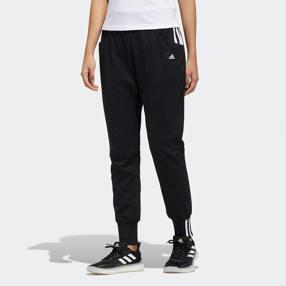 Adidas Knitted Sweatpants Women's Black Moderate Straight Fit Pants GP0697