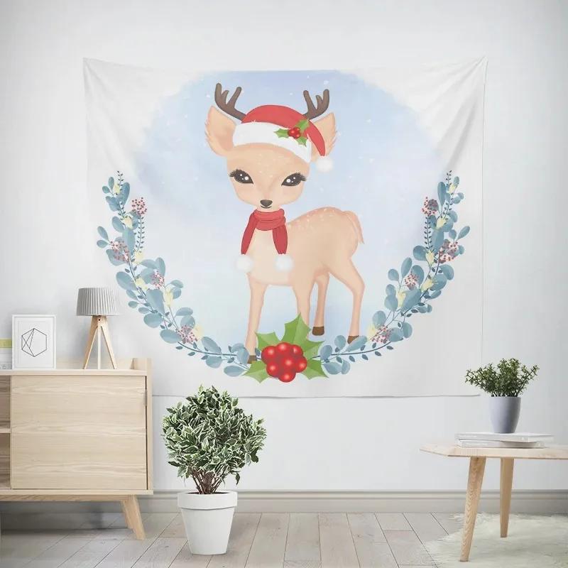 

Рождественский Новый год Сани Лося Гобелен Гостиная Диван Домашний Декор Рождественский Подарок 100x75cm