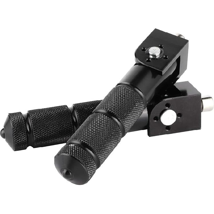 Motorcycle Foot Peg Foldable, Rear Footpeg 8MM Electric Car Bicycle 90 Degree Folding Passenger Footpeg Supports(Black)
