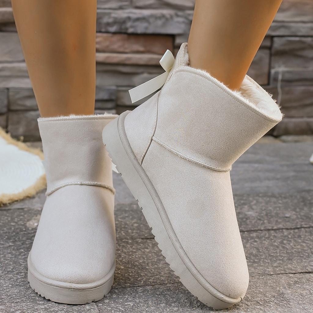 Fashion Mid Calf Boots Fashion Women Warm Snow Boots Round Toe Thickened Fluff Winter Warm Boots Women Ankle Casual Comfortable Shoes