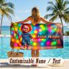 Custom Text Beach Towel, Soft Absorbent Swimming Multi-use TowelChild's Play Chucky Tiffany