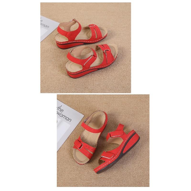 Women's New Fish Mouth Casual Sandals Roman Style Sandals Outerwear Velcro Shoes