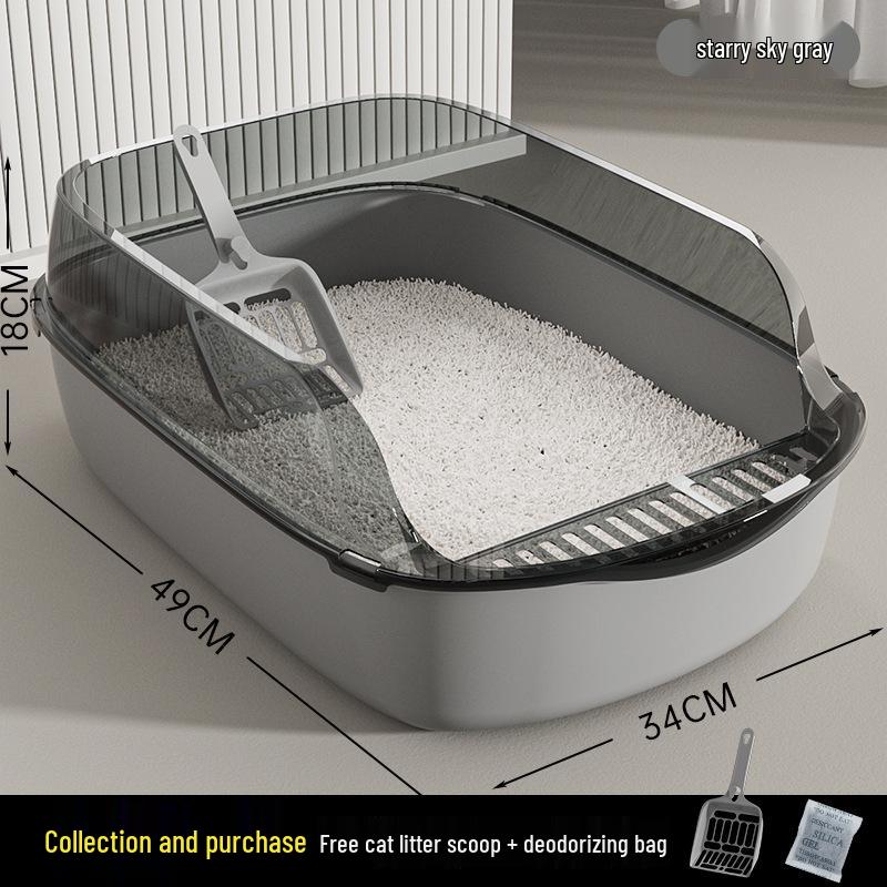 Extra Large High-Sided Cat Litter Box - Anti-Splash, Thickened Design