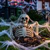 Decorazione scheletro da giardino per Halloween: Decorazione realistica a mezzo busto di teschio per esposizione da giardino a tema horror