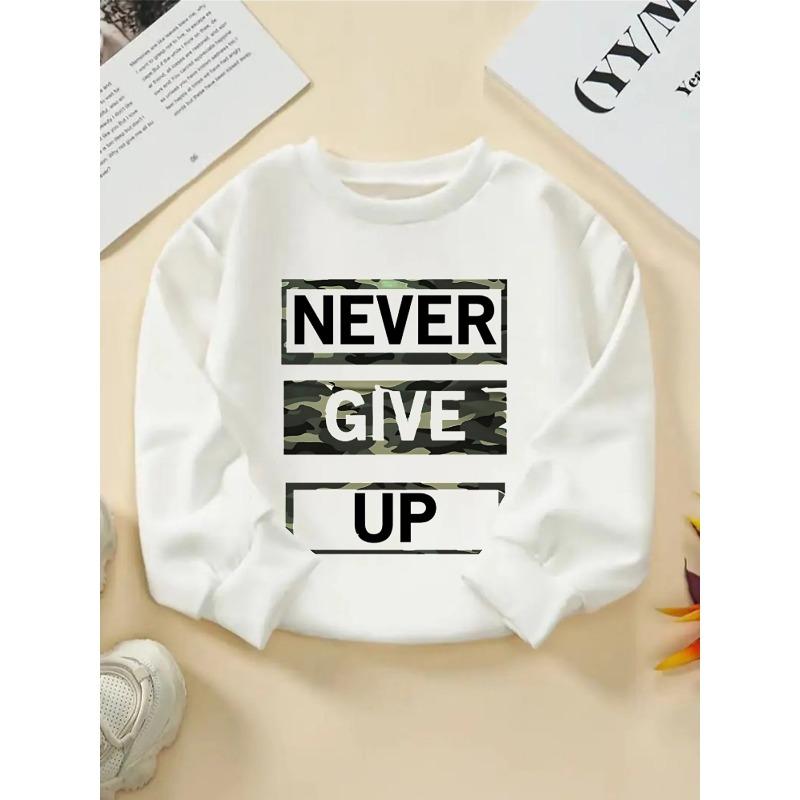 European sizes Kids Camouflage Hoodie with Red Camo & Bold Kids Text - Soft Round-Neck Pullover 110