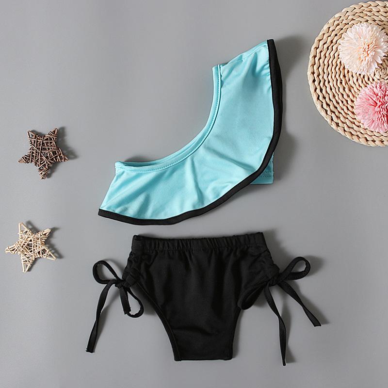 Girls' Two-Piece Off-Shoulder Ruffle Swimsuit