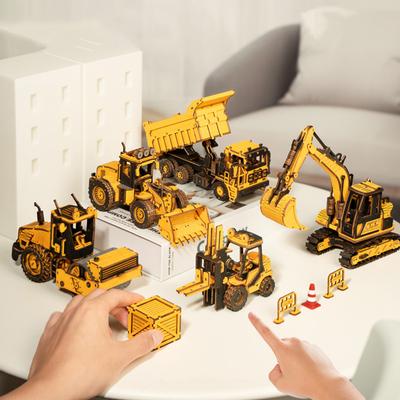Hands Craft DIY 3D Holzpuzzle Modell eines Baufahrzeugs Puzzlespielzeug Kreatives Lernspielzeug Geschenke für Kinder Jungen Mädchen