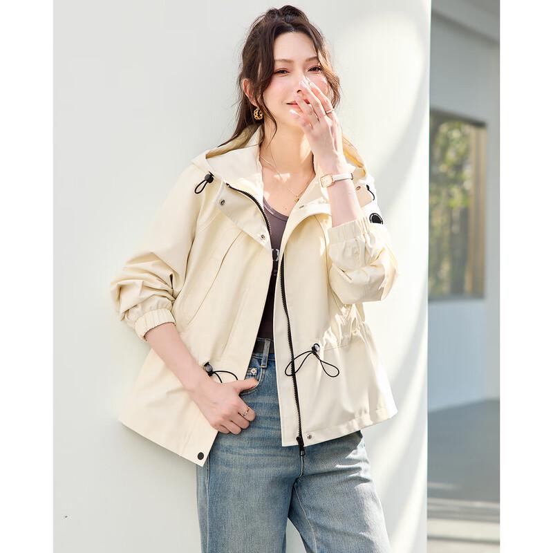 TERRE BLEUE Damen Kurzparka Jacke mit Kapuze