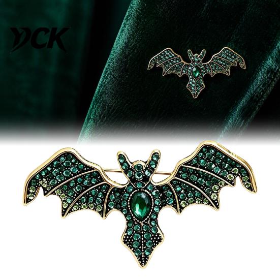 Punk Style Animal Badge Halloween Rhinestone Bat Brooch, Retro Gothic Shaped Lapel Brooch Pin Pin, Jewelry Accessory for Clothing Bags Scarves