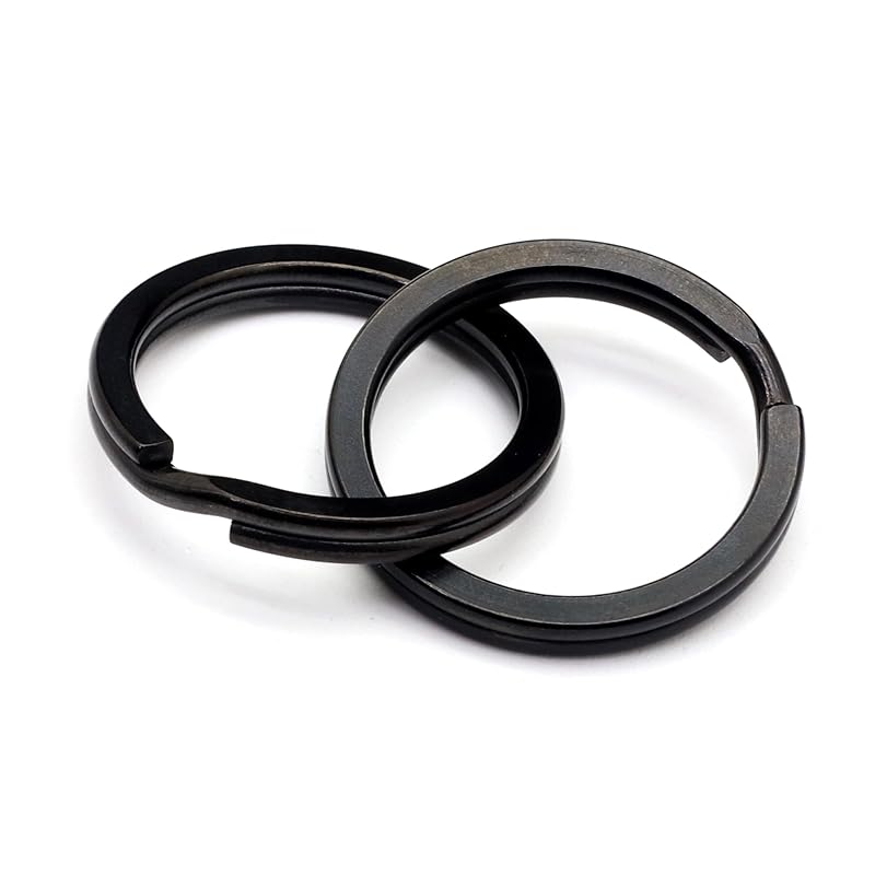 [TUNUKE] titanium Ti ring key ring key ring key hook carabiner Metal fittings lightweight Does not rust high strength (35mm x4 pieces, F black)