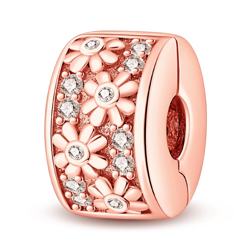 Copper Daisy Clover Flower Plant Series Charms Positioning Buckle For Original Fine Bracelet Diy Jewelry