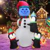 Christmas Inflatable Snowman Blow Up Outdoor Garden LED Snowman Santa Claus Christmas Doll Decoration Ornament 1.4/1.5M/2.4M