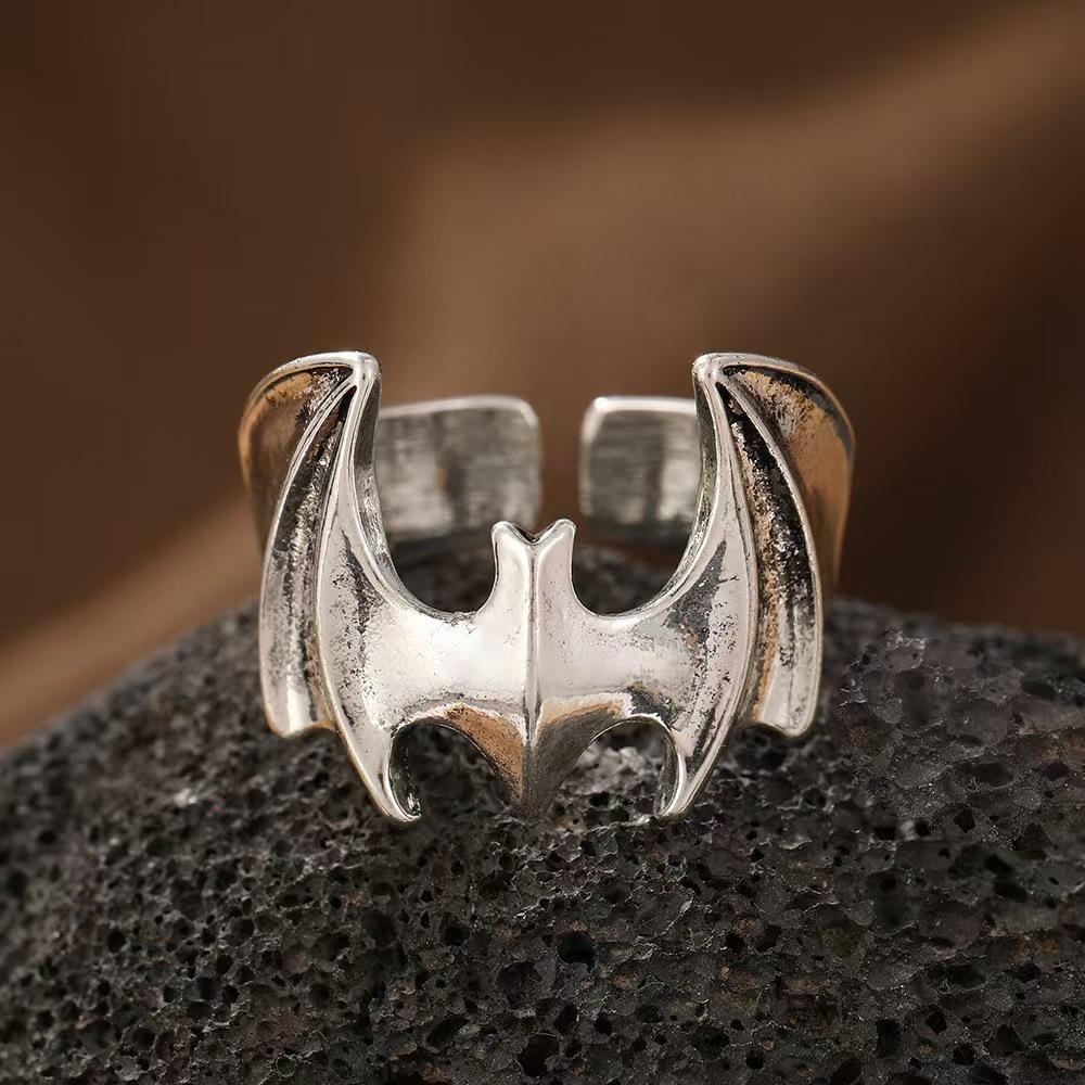 Retro Bat Ring Zinc Cold Style Fashionable Adjustable Men's Trendy Bracelet Ring