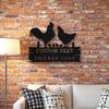 Precision Crafted Custom Metal Sign Farmhouse Rustic Decor Home Garden Rooster Hen Silhouette Personalized