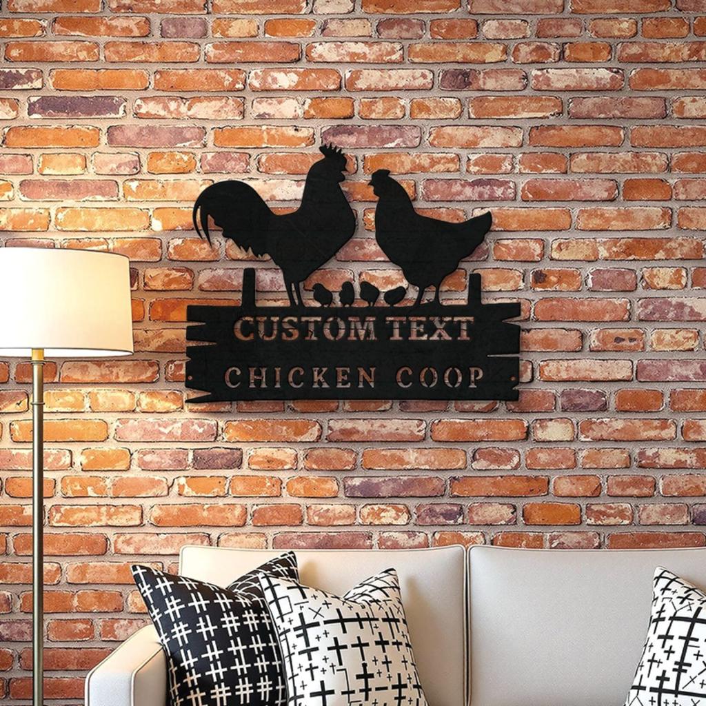 Precision Crafted Custom Metal Sign Farmhouse Rustic Decor Home Garden Rooster Hen Silhouette Personalized