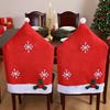 Christmas Chair Covers Red Snowflake Design Santa Chair Covers Non-Woven Fabric Polyester Chair Slipcovers for Home Decorations