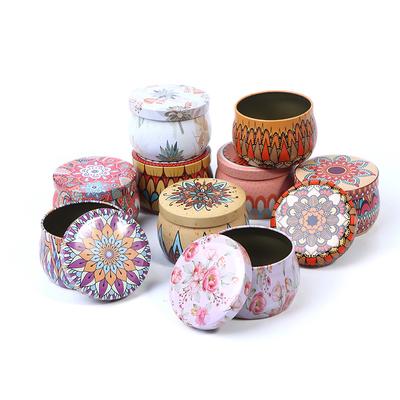 Estilo étnico vazio lata folha de flandres selado jarra faça você mesmo vela doces jóias recipiente caixa armazenamento decoração para casa presente casamento