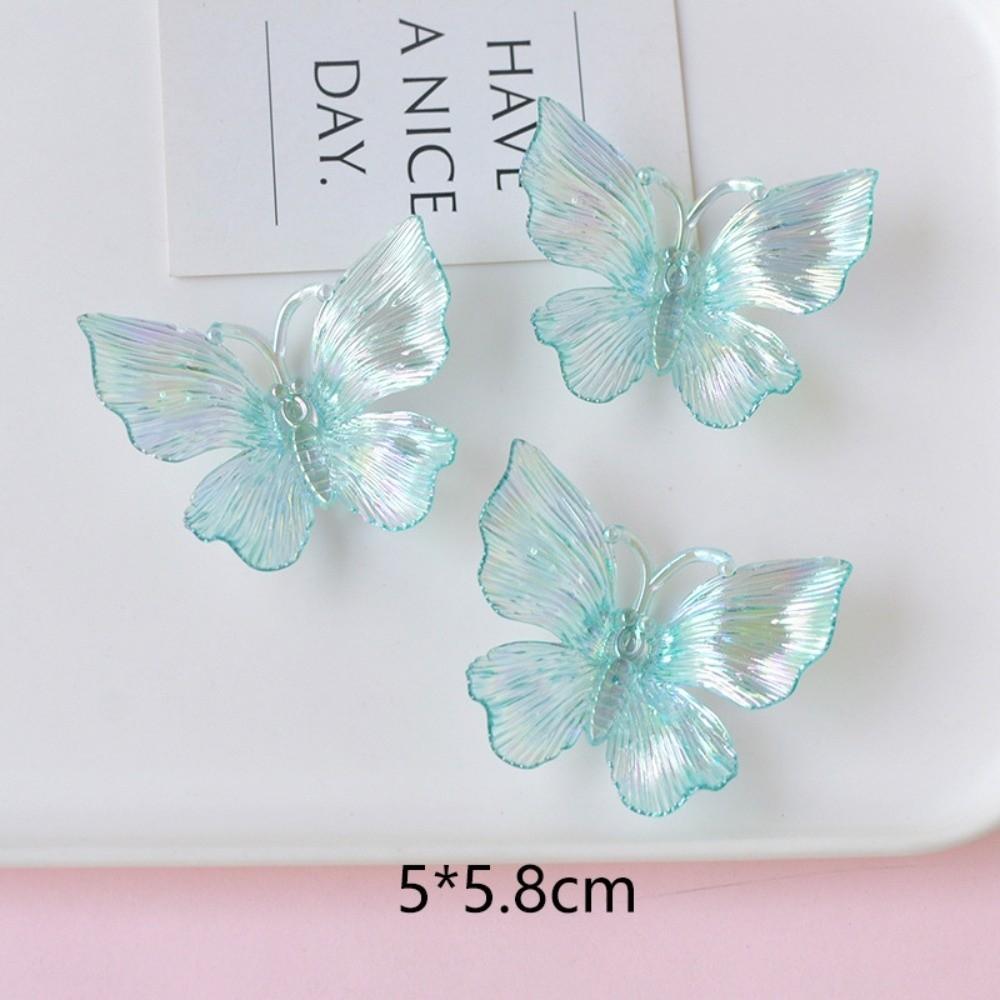 Transparent Colored Transparent Butterfly Accessories Acrylic Butterfly Beads  Jewelry Making