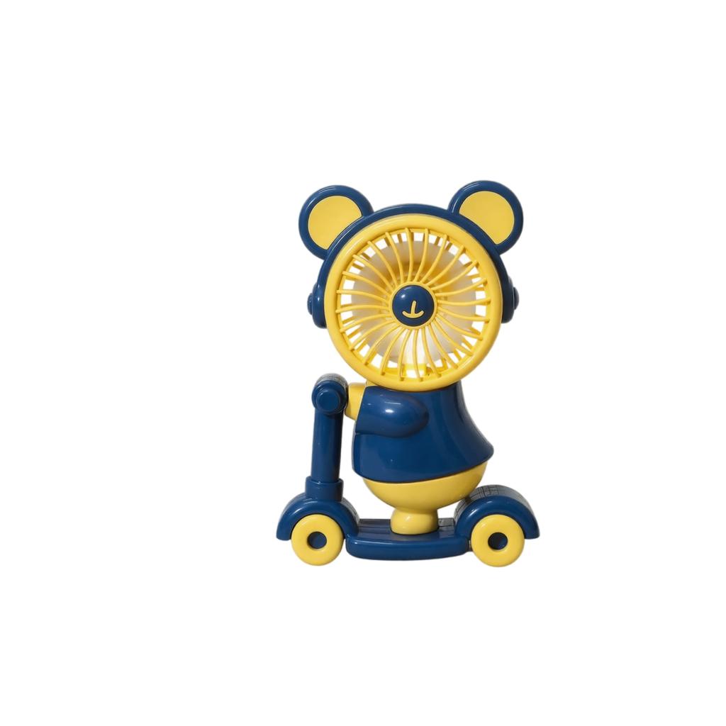 Tragbarer Ventilator in Cartoon-Bärenform mit wiederaufladbarem Akku, USB-betrieben, Mini-Schreibtischventilator mit einstellbarer Geschwindigkeit für Zuhause, Büro, Reisen