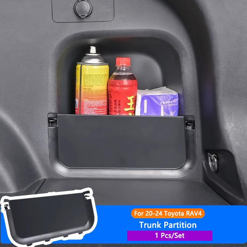 QHCP Car Trunk Partition Plate ABS Trunk Side Storage Organizer Board Partitions Plate Replace For Toyota RAV4 20-24 Accessories чёрный