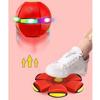 Flying Saucer Ball Magic Deformation Ball with Light Decompression Flying Flat Throw Disc Balls Parent Child Interactive Toy with Light Red