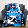 Name Custom Tennessee Titans Logo Print Flannel Blanket High Quality Warm Comfortable Cover for All Seasons Perfect for Gifts Home Decor