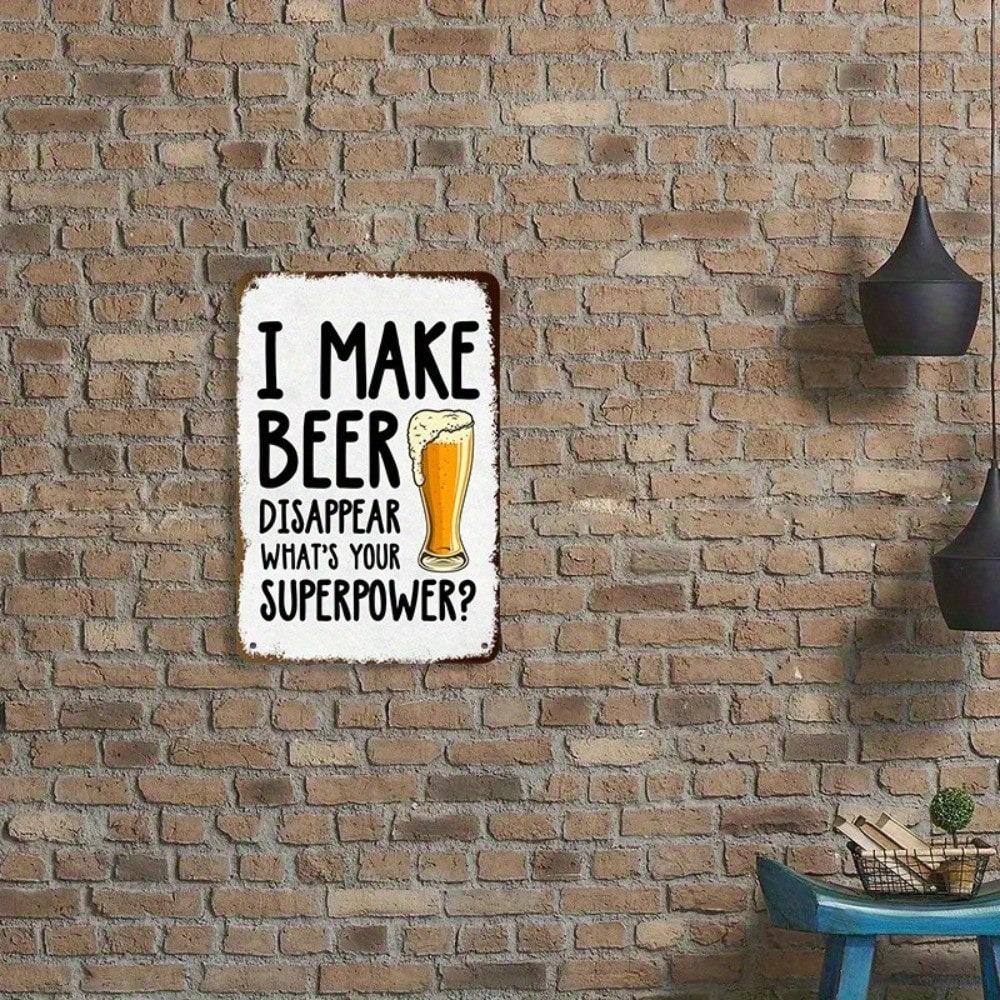 Vintage Beer Disappear Retro Metal Sign 8x12 Inch Pub Bar Wall Decor